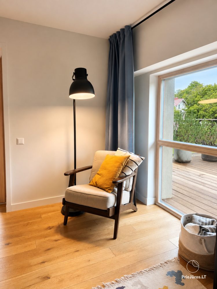 Apartamenty „Pušų terasa” w Juodkrantė, nowocześnie wyposażone z dużym tarasem