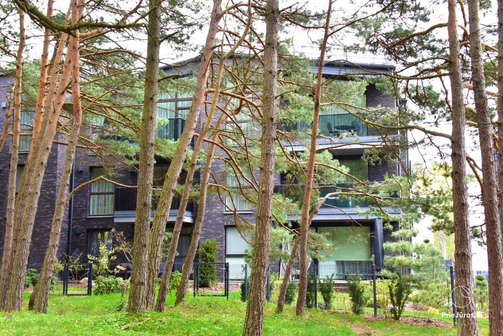 Nowe, przestronne apartamenty „Palangos Vilnele” otoczone sosnami, blisko morza z klimatyzacją i przestronnymi tarasami z widokiem na las sosnowy i morze