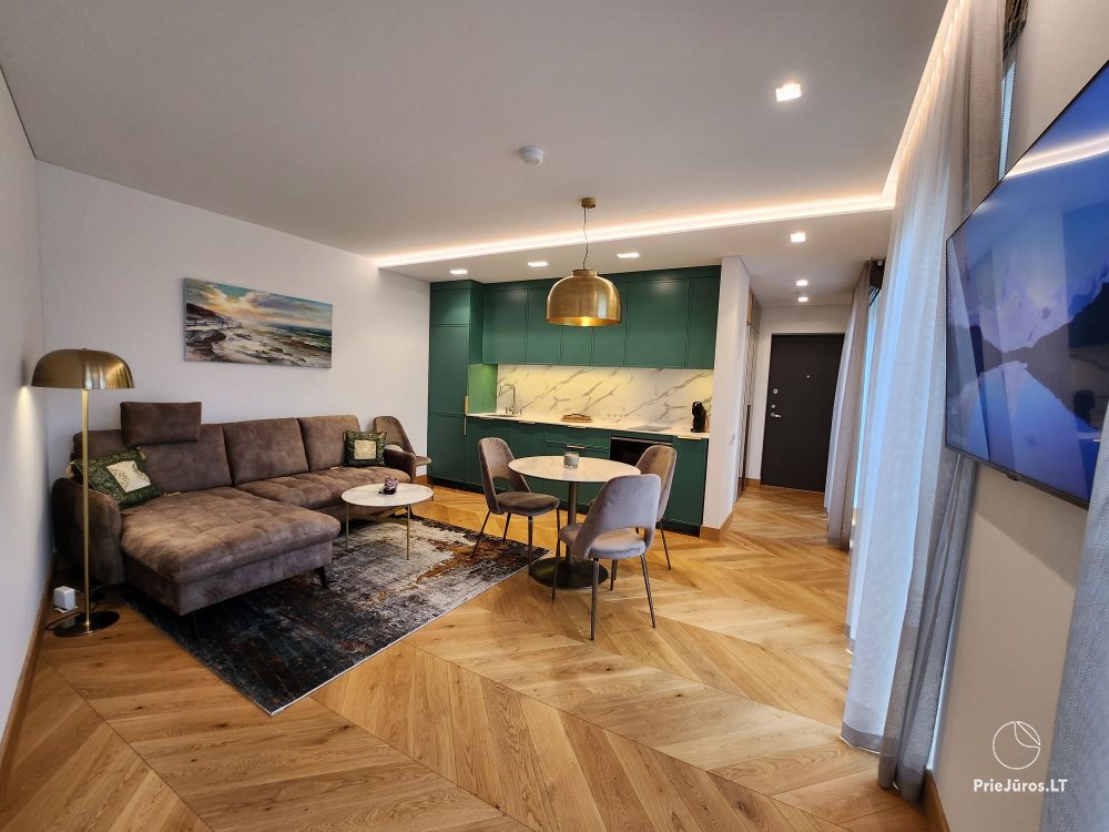 Przytulne i stylowo urządzone apartamenty do wynajęcia w nowej dzielnicy Marių Vētrungiu.