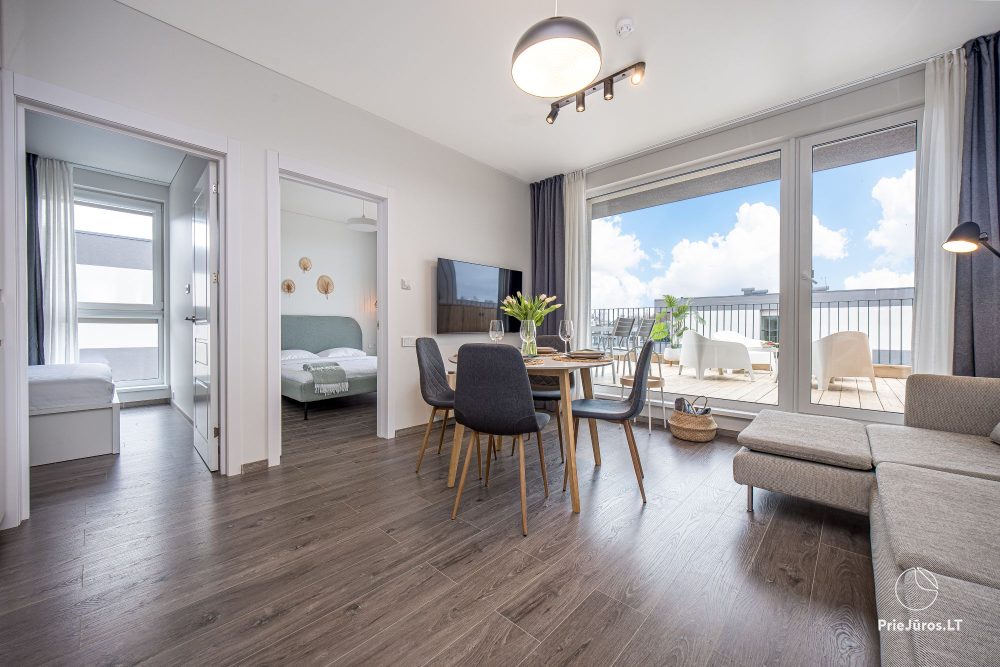 Kopa home – Moje morze 2, Kunigiškiai. Apartamenty z 2 sypialniami i tarasem, kompleks z basenem, atrakcje