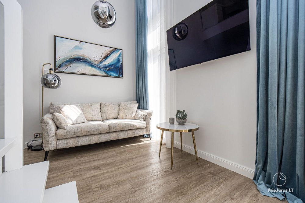 Burės Loft - przestrzeń o wyjątkowym designie dla Twojego jakościowego wypoczynku w kompleksie Mano jūra 1 z basenem, wanną spa, sauną