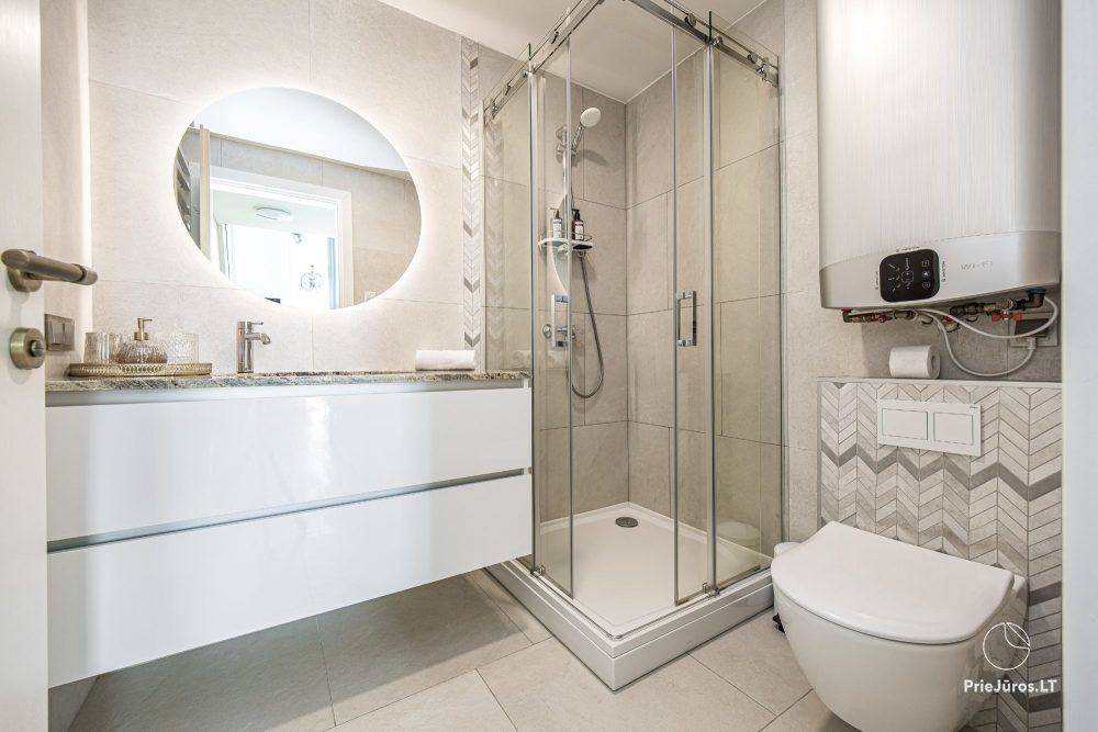 Burės Loft - przestrzeń o wyjątkowym designie dla Twojego jakościowego wypoczynku w kompleksie Mano jūra 1 z basenem, wanną spa, sauną