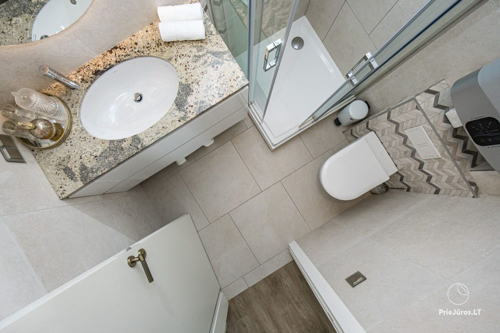 Burės Loft - przestrzeń o wyjątkowym designie dla Twojego jakościowego wypoczynku w kompleksie Mano jūra 1 z basenem, wanną spa, sauną