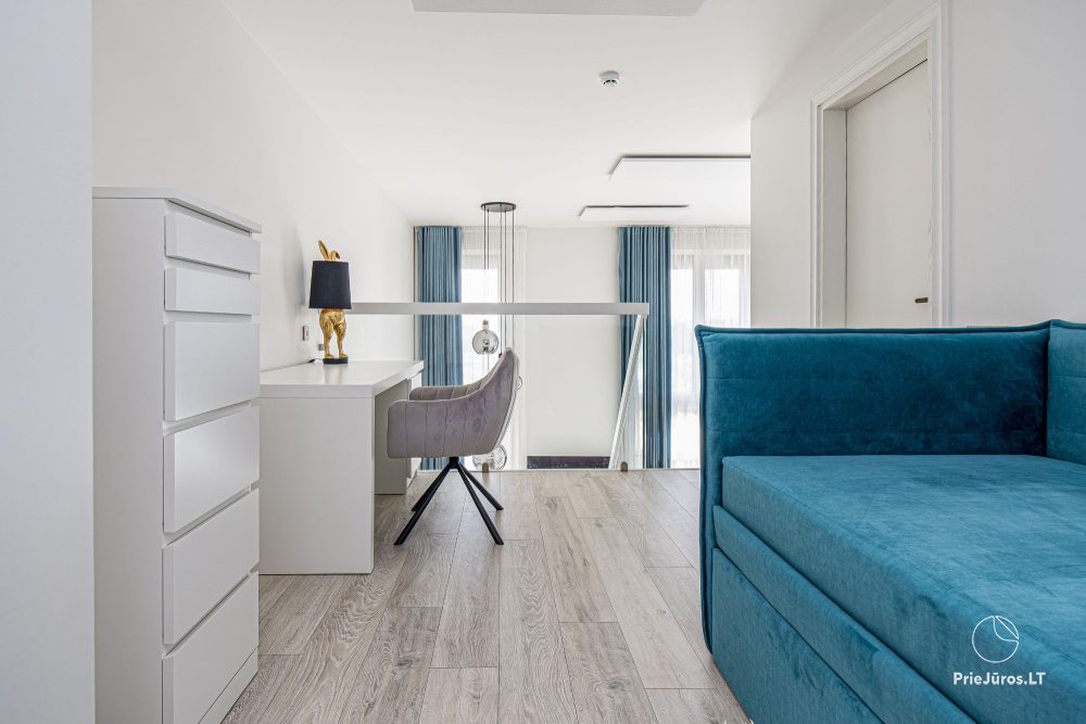 Burės Loft - przestrzeń o wyjątkowym designie dla Twojego jakościowego wypoczynku w kompleksie Mano jūra 1 z basenem, wanną spa, sauną