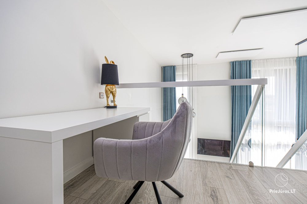 Burės Loft - przestrzeń o wyjątkowym designie dla Twojego jakościowego wypoczynku w kompleksie Mano jūra 1 z basenem, wanną spa, sauną