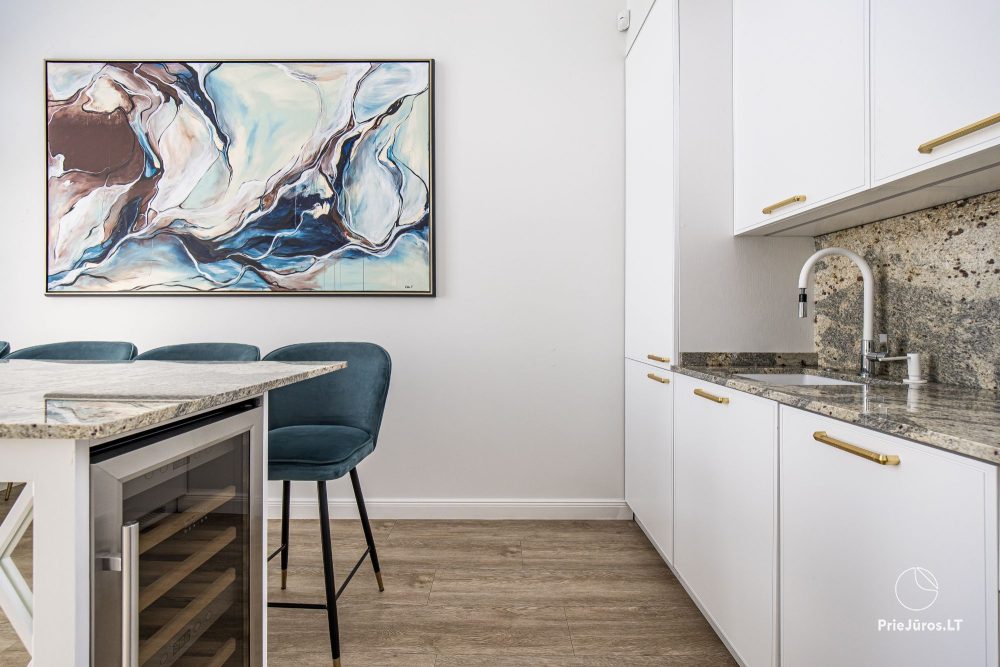 Burės Loft - przestrzeń o wyjątkowym designie dla Twojego jakościowego wypoczynku w kompleksie Mano jūra 1 z basenem, wanną spa, sauną