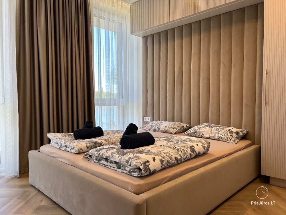 Apartamenty parkowe w centrum Kłajpedy. Nowe, przytulne mieszkanie 3-pokojowe z widokiem na jezioro, blisko Starego Miasta.