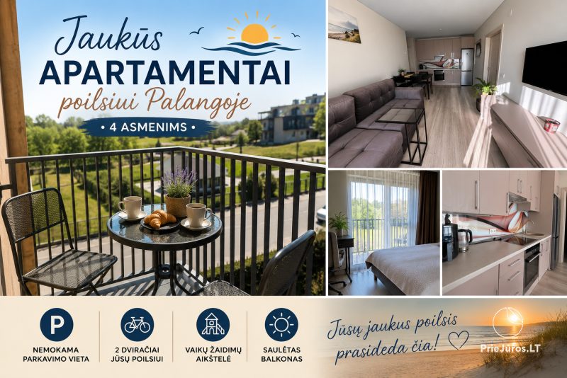 Apartamenty w Połądze dla 4 gości | Bardzo spokojna lokalizacja