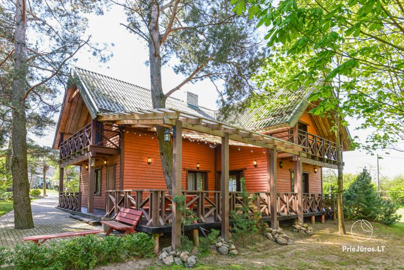 Gospodarstwo „Lazdininkų pirtis” na święta i wakacje: dom, sala bankietowa, sauna