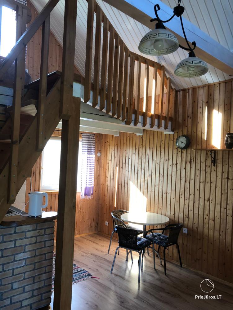 Wynajem domków i pokoi wypoczynkowych „Dobilas ir Jūra”: wszystkie udogodnienia, tarasy, WiFi, konie