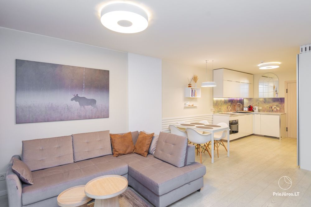 Nowy przestronny apartament Nidos Vilnelė z tarasem i bezpłatnym miejscem parkingowym w Nidzie