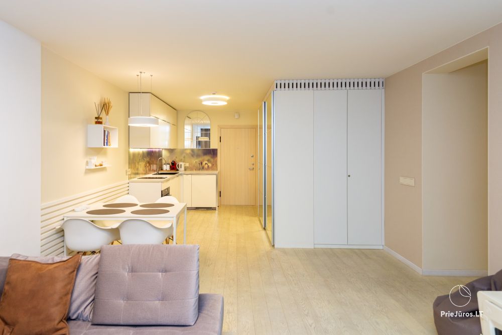 Nowy przestronny apartament Nidos Vilnelė z tarasem i bezpłatnym miejscem parkingowym w Nidzie