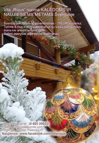 Domy i Willa Rojus do wynajęcia na Boże Narodzenie i Nowy Rok w Šventoj