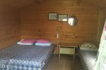 Wooden houses (double, triple) with terraces and common bathroom